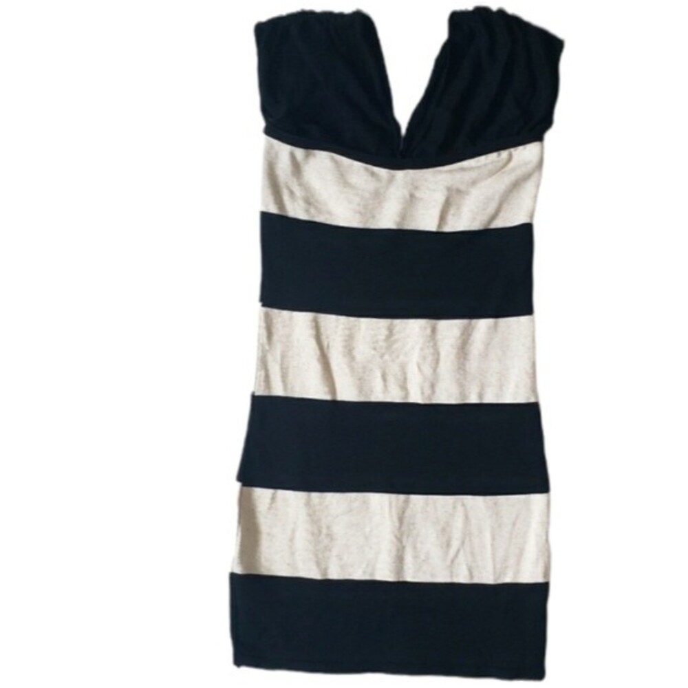 Love Culture Black & Cream Stripe Dress - S
